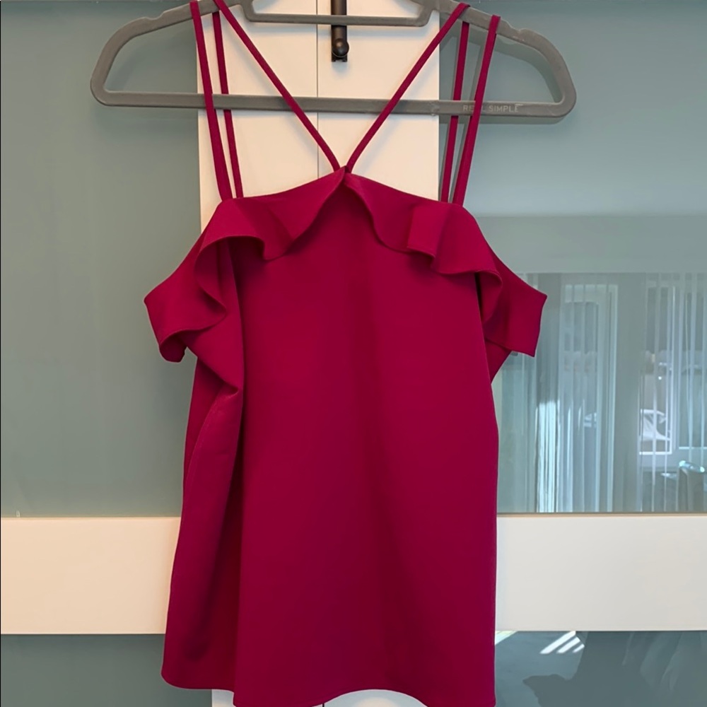 Maurices Red Ruffled Asymmetrical Camisole